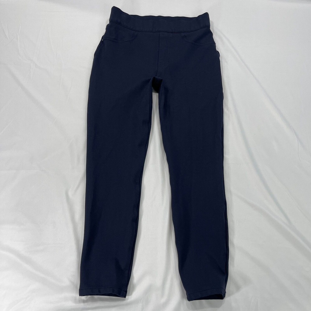 Spanx The Perfect Pant Ankle Ponte Hi-Rise Sz Medium Navy Pull-On Stretch 20202R